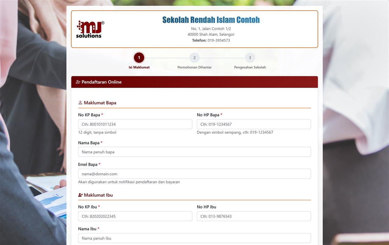 Borang pendaftaran online untuk ibubapa