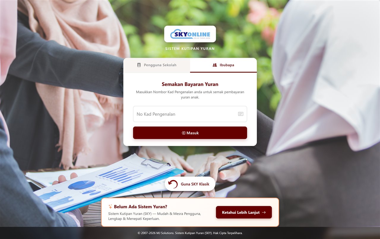 Log masuk ibubapa guna No Kad Pengenalan